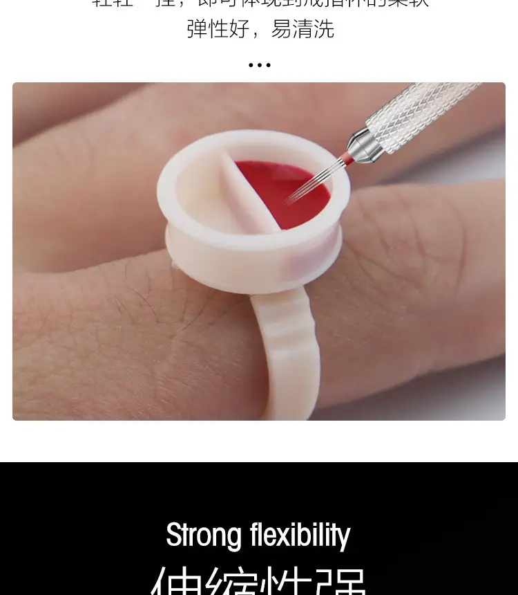 100pcs Semi-Permanent Tattoo Ring Cup Large — feature 5