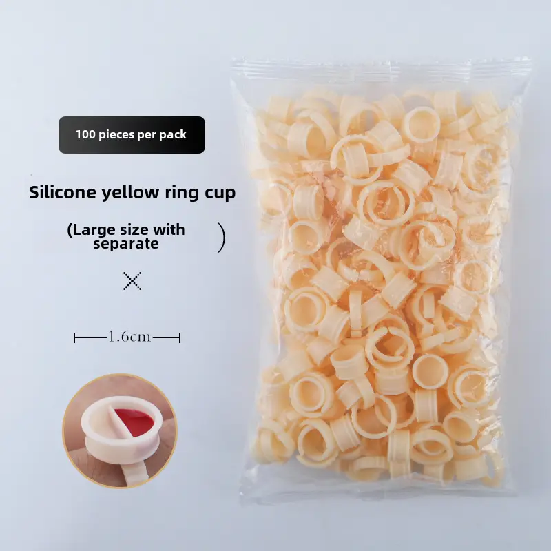 100pcs Semi-Permanent Tattoo Ring Cup Large