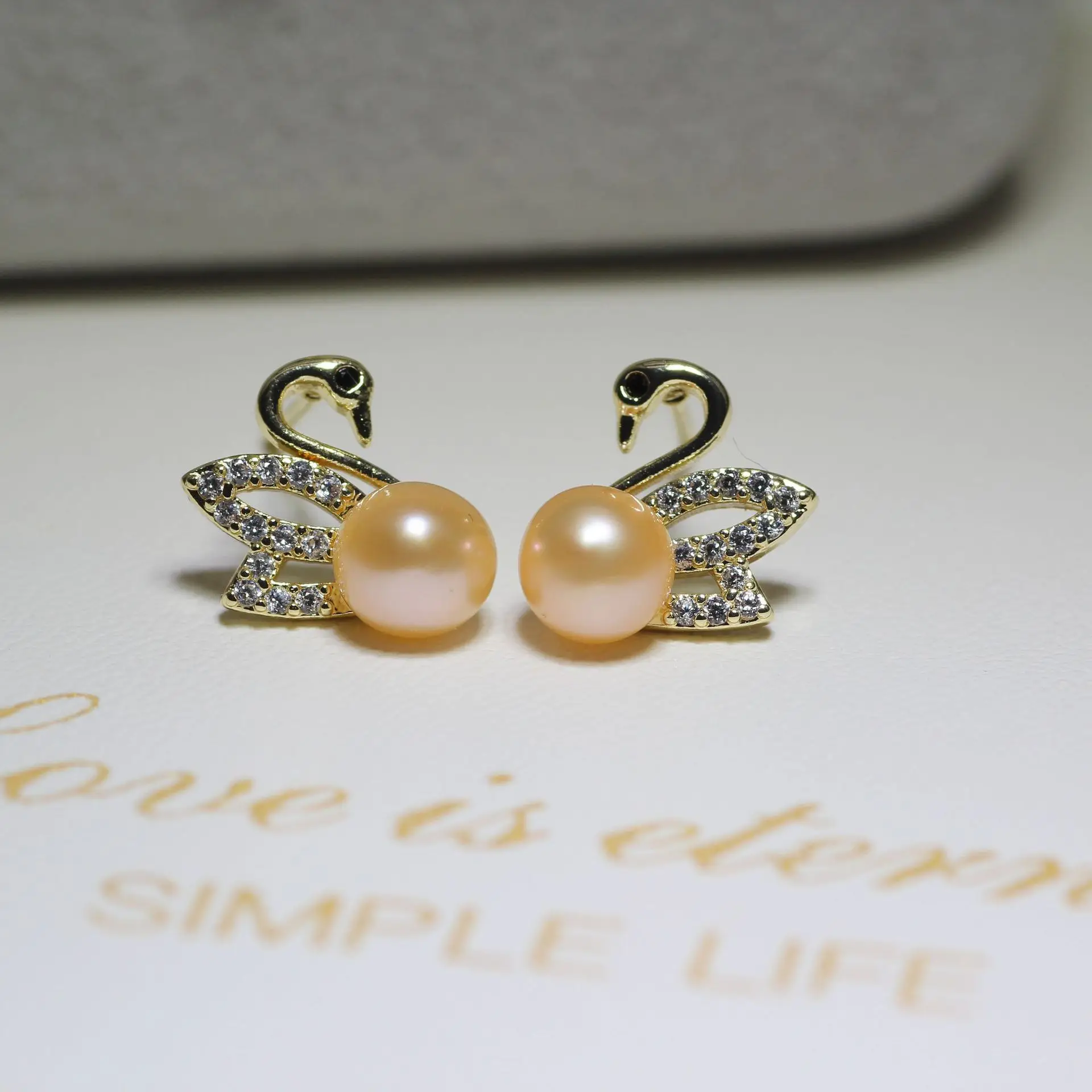 Dan Tao S925 Silver Pearl Little Swan Earrings — feature 9
