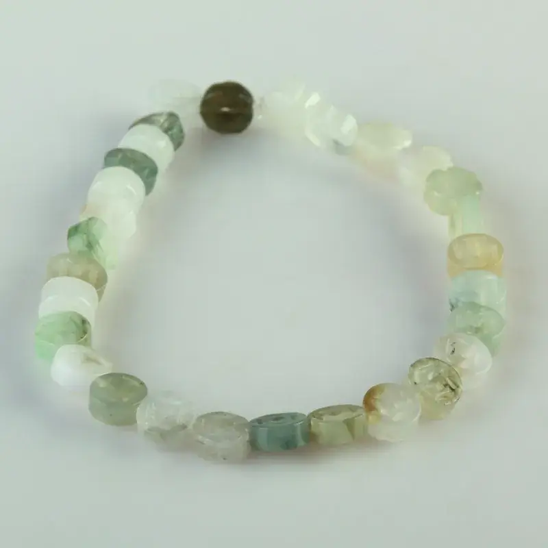 Green Jade Floating Flower Bracelet for Men Women
