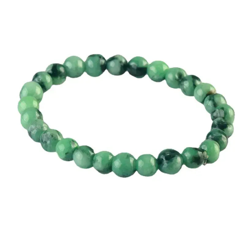 Green Jade Floating Flower Bracelet for Men Women