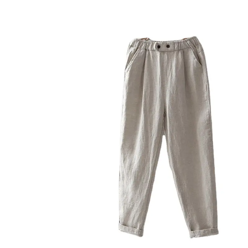 Pure Cotton Women's Summer Slimming Pants Large