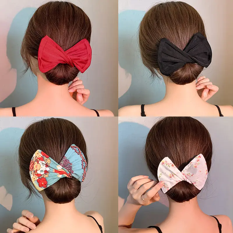 Red Lazy Twist Hair Curler Bow for Women - Image 7