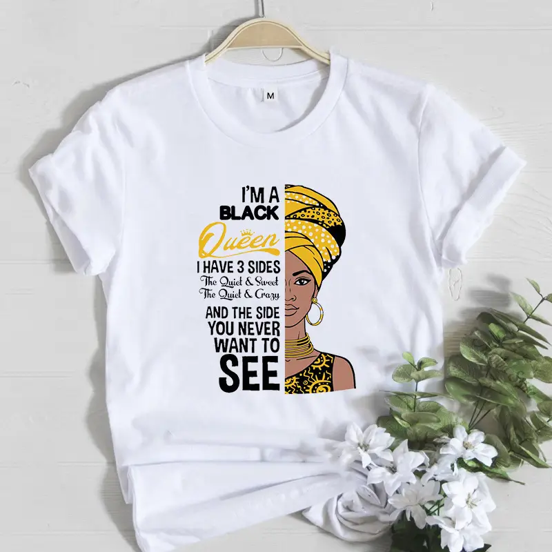 Women T-Shirt African Print Feminist Design - Image 2