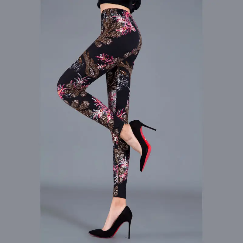 Women's Printed Leggings Large Elastic Waist - Image 7