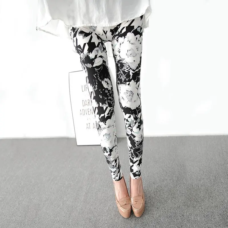 Women's Printed Leggings Large Elastic Waist - Image 12