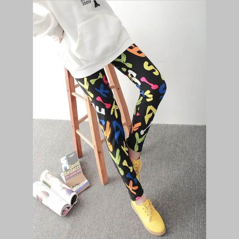 Women's Printed Leggings Large Elastic Waist - Image 18