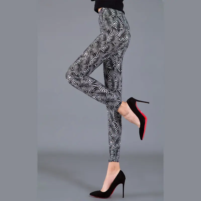 Women's Printed Leggings Large Elastic Waist - Image 5