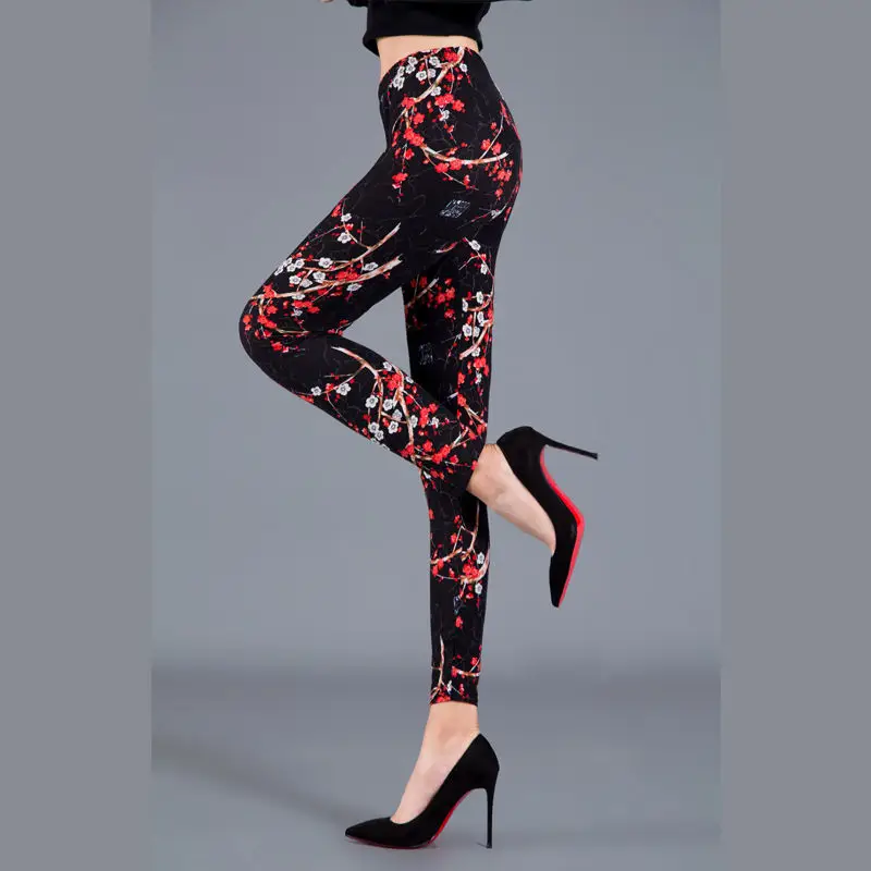 Women's Printed Leggings Large Elastic Waist - Image 6