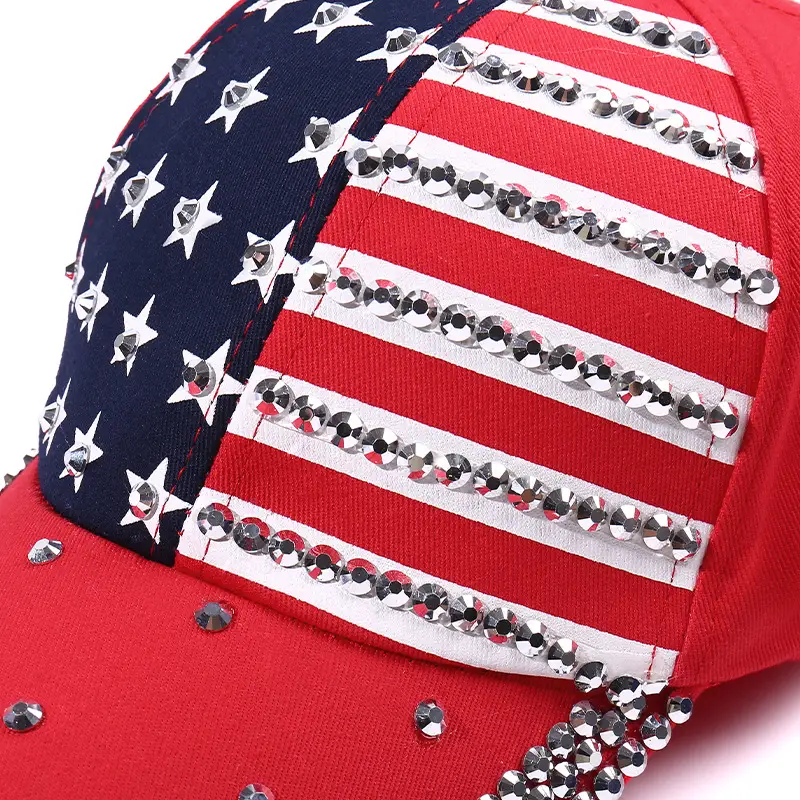 Women Sun Hat Star Rhinestone Adjustable Cap - Image 6