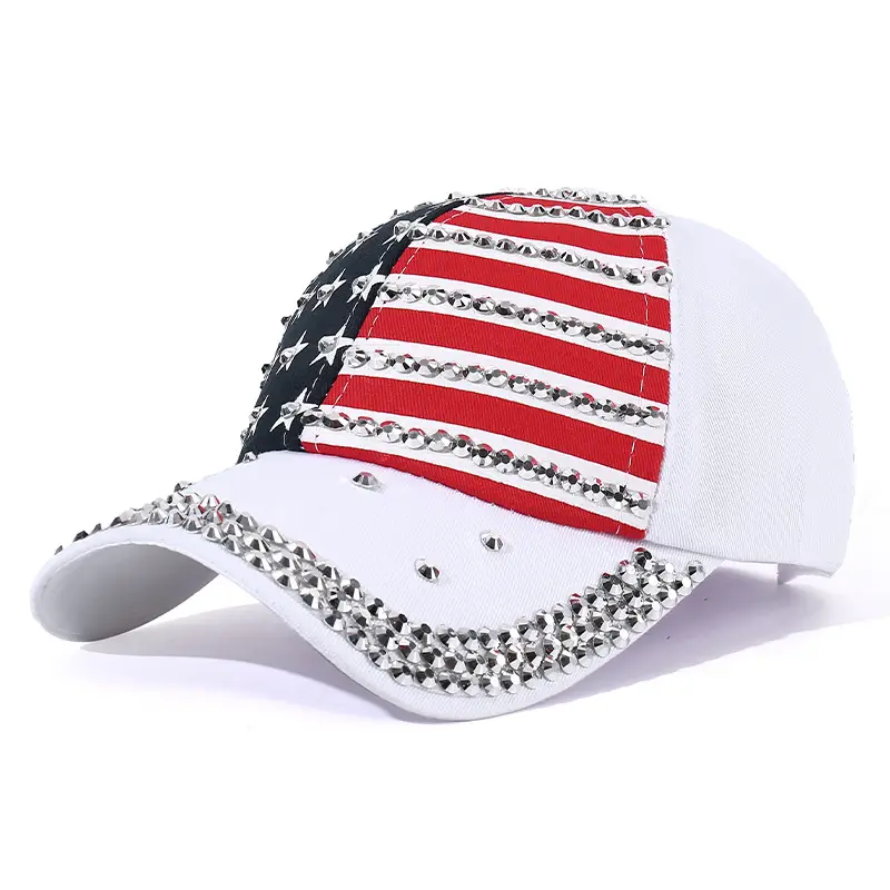Women Sun Hat Star Rhinestone Adjustable Cap - Image 2