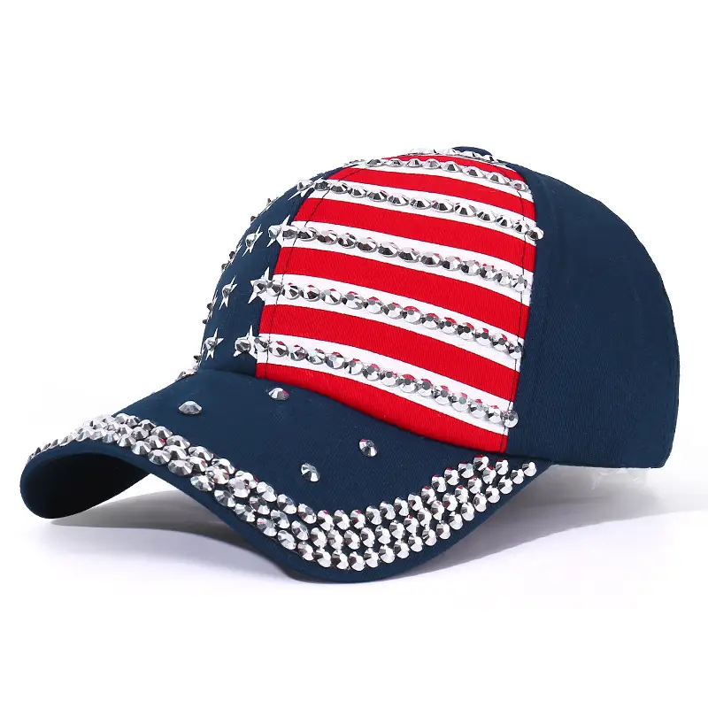 Women Sun Hat Star Rhinestone Adjustable Cap - Image 3
