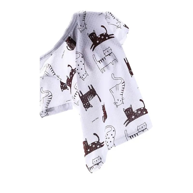 Children Cotton Printed Shorts Set Yellow Summer Pajamas