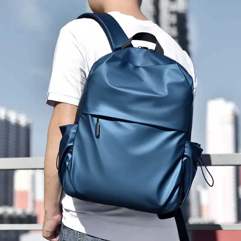 Men's Blue Nylon Business Backpack Large Capacity - Image 7