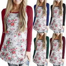 Women's Crossbody T-Shirt Maroon Grey Long Sleeve — feature 28