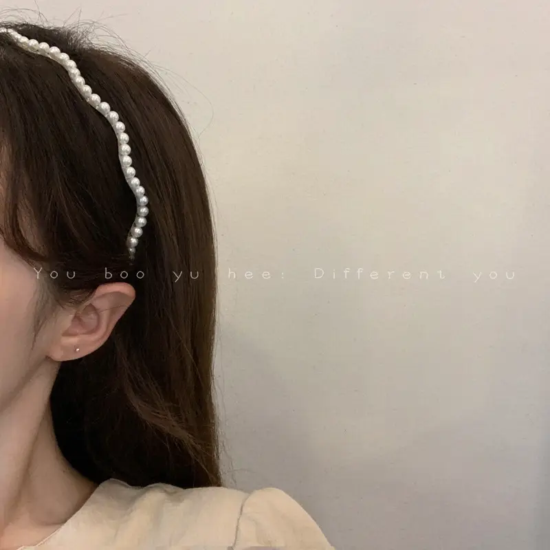 French Style Pearl Pressing Headband for Women