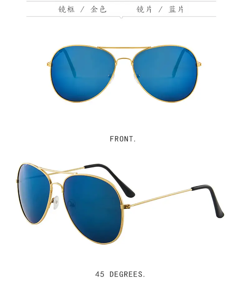 Men's Blue Mirror Metal Sunglasses Pilot Toad — feature 10