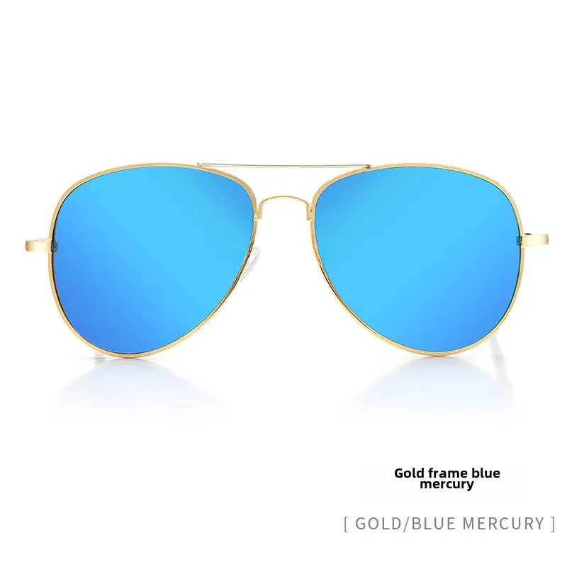 Men's Blue Mirror Metal Sunglasses Pilot Toad - Image 39