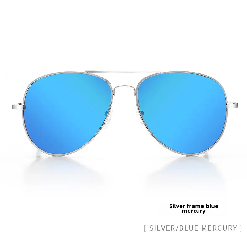 Men's Blue Mirror Metal Sunglasses Pilot Toad - Image 40