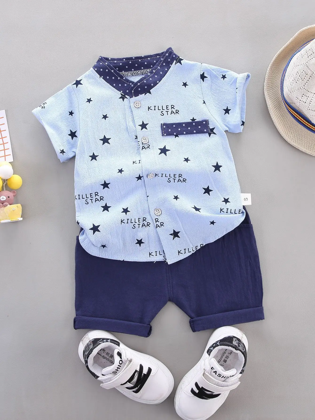 Cotton Cartoon Infant Toddler Suit Yellow Blue 1-4Yrs - Image 53