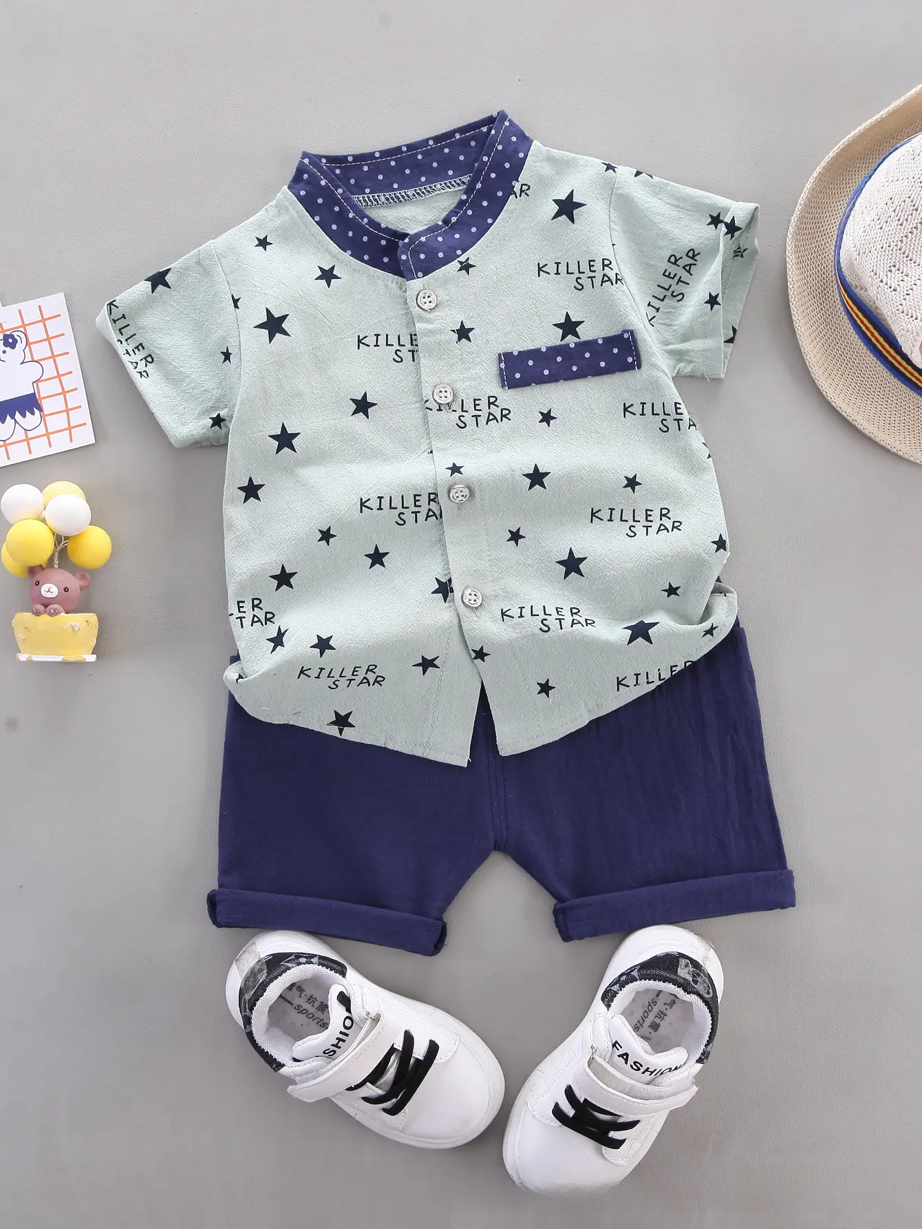 Cotton Cartoon Infant Toddler Suit Yellow Blue 1-4Yrs - Image 58