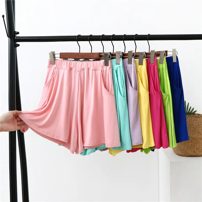 Women's Blue Modal Shorts Large Loose Pajama Pants - Image 16