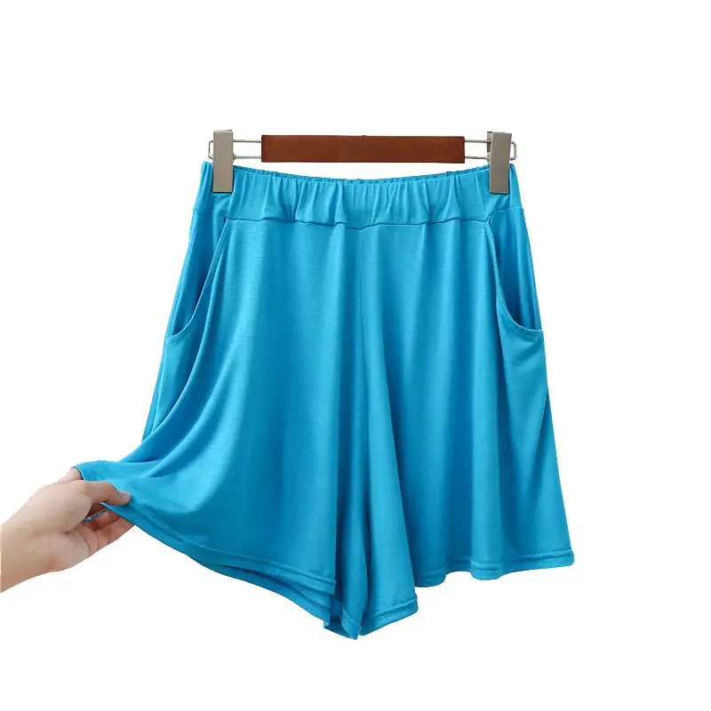 Women's Blue Modal Shorts Large Loose Pajama Pants - Image 20