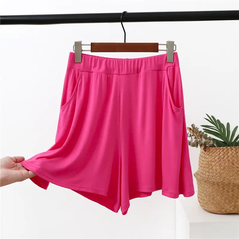 Women's Blue Modal Shorts Large Loose Pajama Pants - Image 7