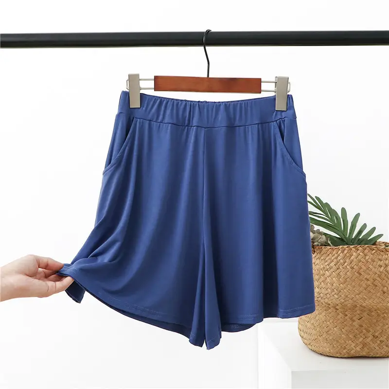 Women's Blue Modal Shorts Large Loose Pajama Pants - Image 8