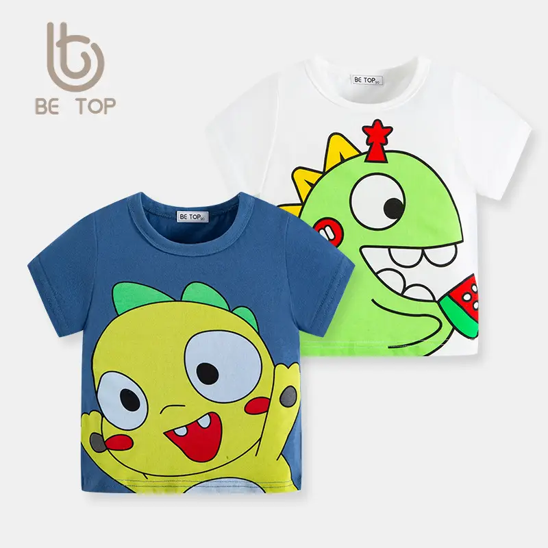 Betop Boys Cartoon T-Shirt White Short Sleeve Export - Image 3