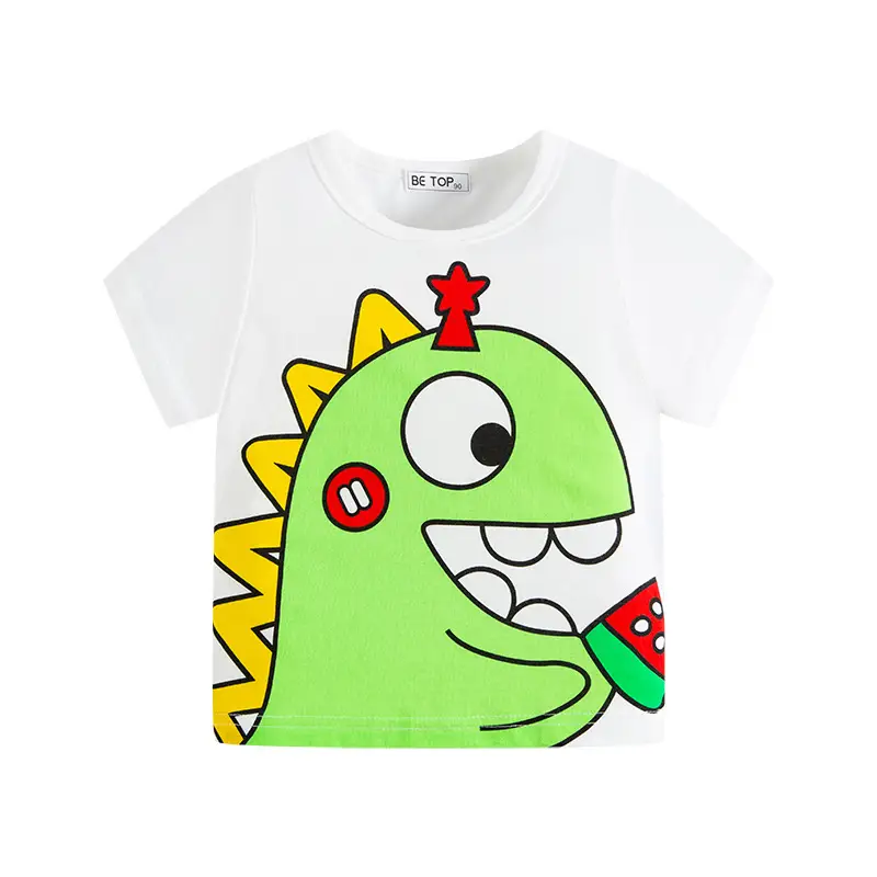 Betop Boys Cartoon T-Shirt White Short Sleeve Export - Image 2