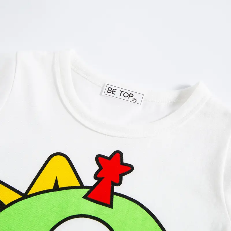 Betop Boys Cartoon T-Shirt White Short Sleeve Export - Image 4