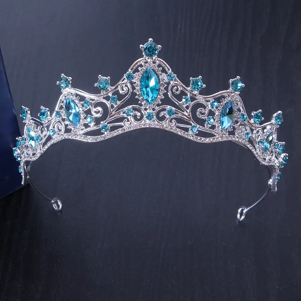 Silver Crystal Bridal Crown Headband for Wedding Party