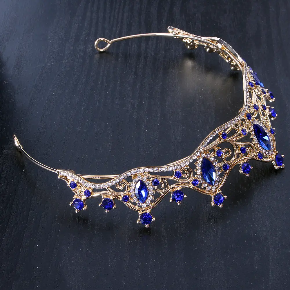 Silver Crystal Bridal Crown Headband for Wedding Party — feature 12