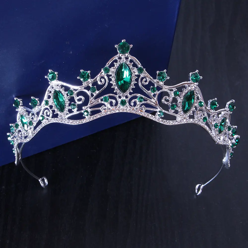 Silver Crystal Bridal Crown Headband for Wedding Party — feature 14
