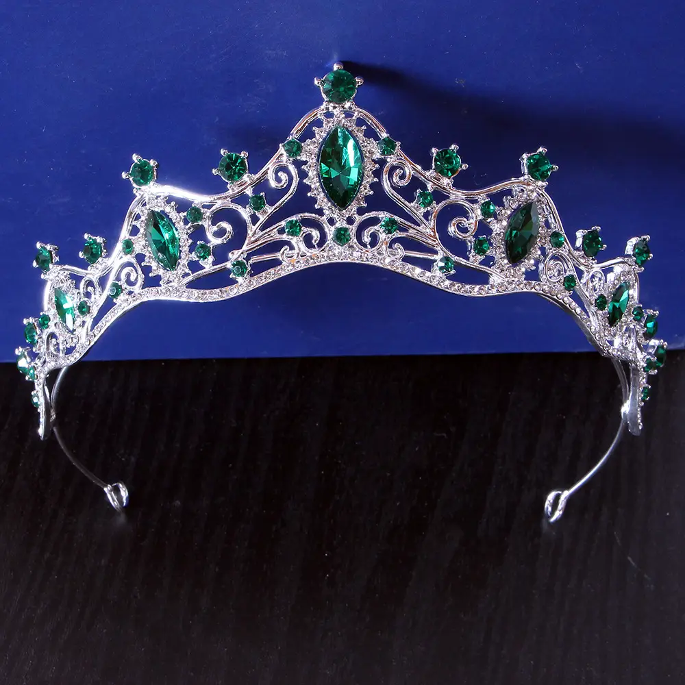 Silver Crystal Bridal Crown Headband for Wedding Party — feature 16