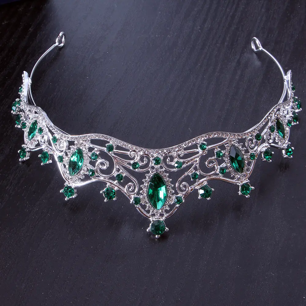 Silver Crystal Bridal Crown Headband for Wedding Party — feature 17
