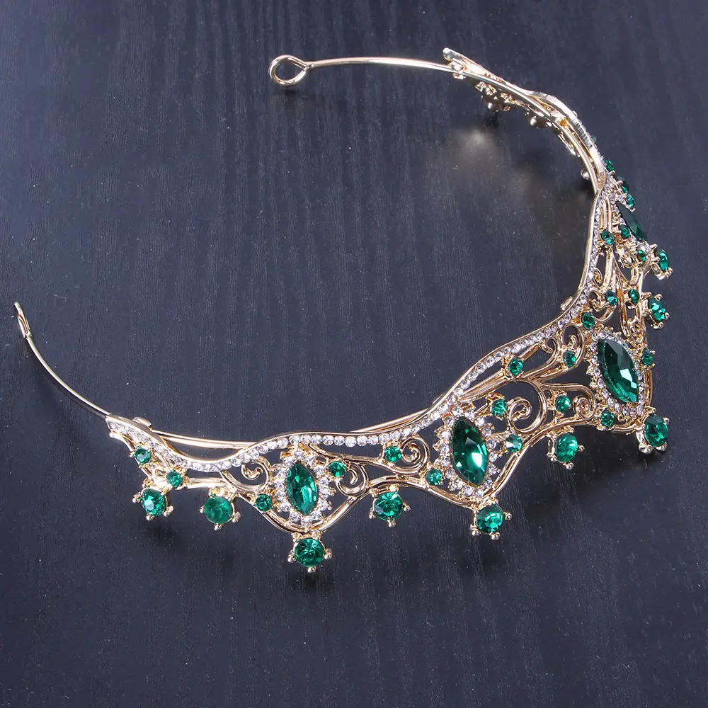 Silver Crystal Bridal Crown Headband for Wedding Party — feature 21