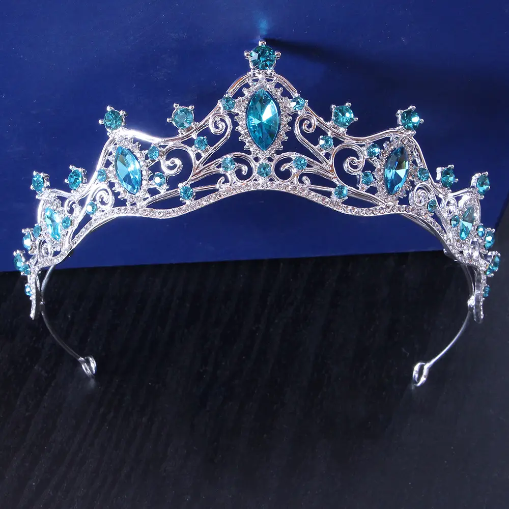 Silver Crystal Bridal Crown Headband for Wedding Party — feature 23