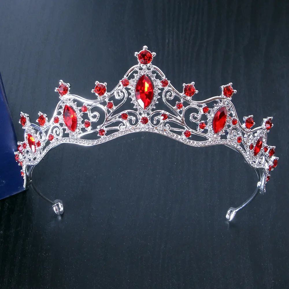 Silver Crystal Bridal Crown Headband for Wedding Party — feature 27
