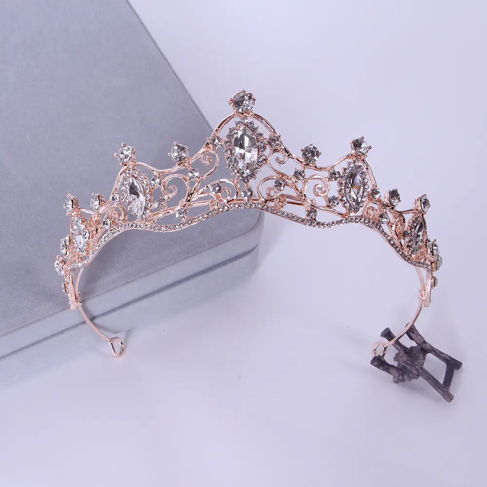 Silver Crystal Bridal Crown Headband for Wedding Party — feature 33