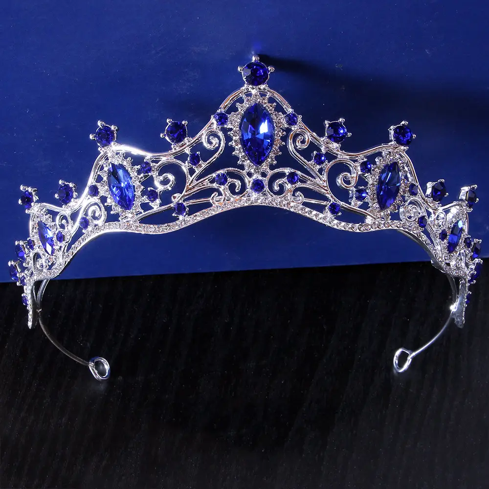 Silver Crystal Bridal Crown Headband for Wedding Party — feature 6
