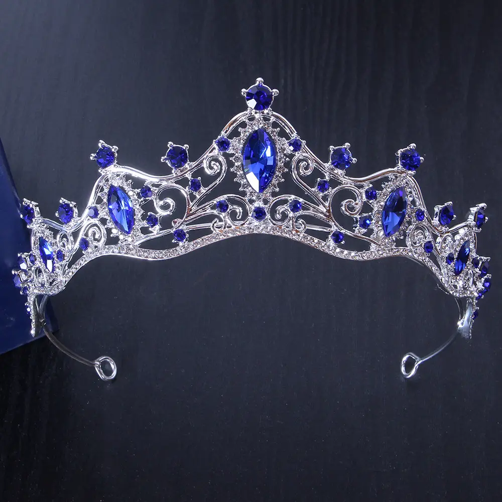 Silver Crystal Bridal Crown Headband for Wedding Party — feature 7