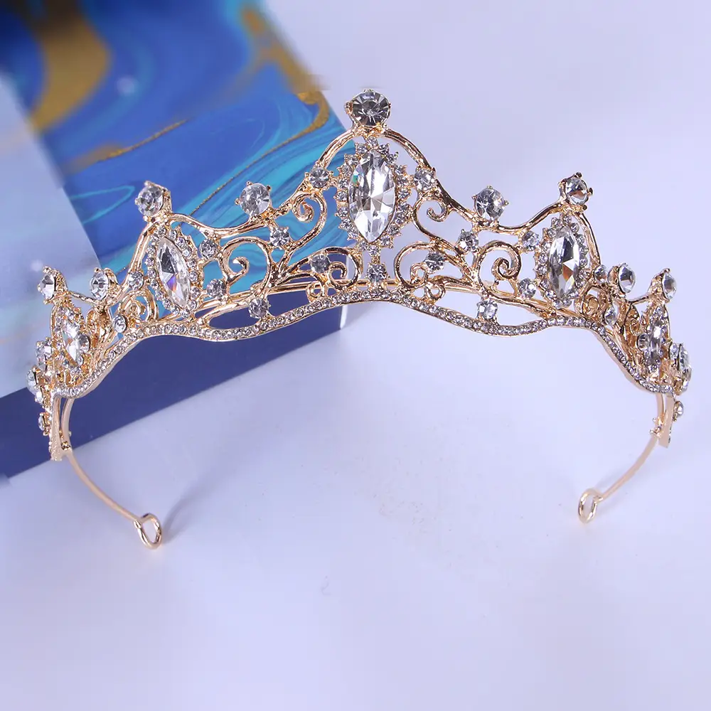 Silver Crystal Bridal Crown Headband for Wedding Party