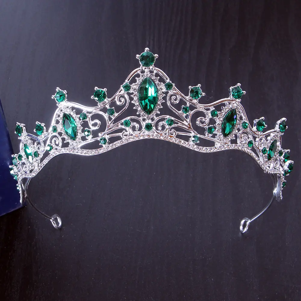 Silver Crystal Bridal Crown Headband for Wedding Party