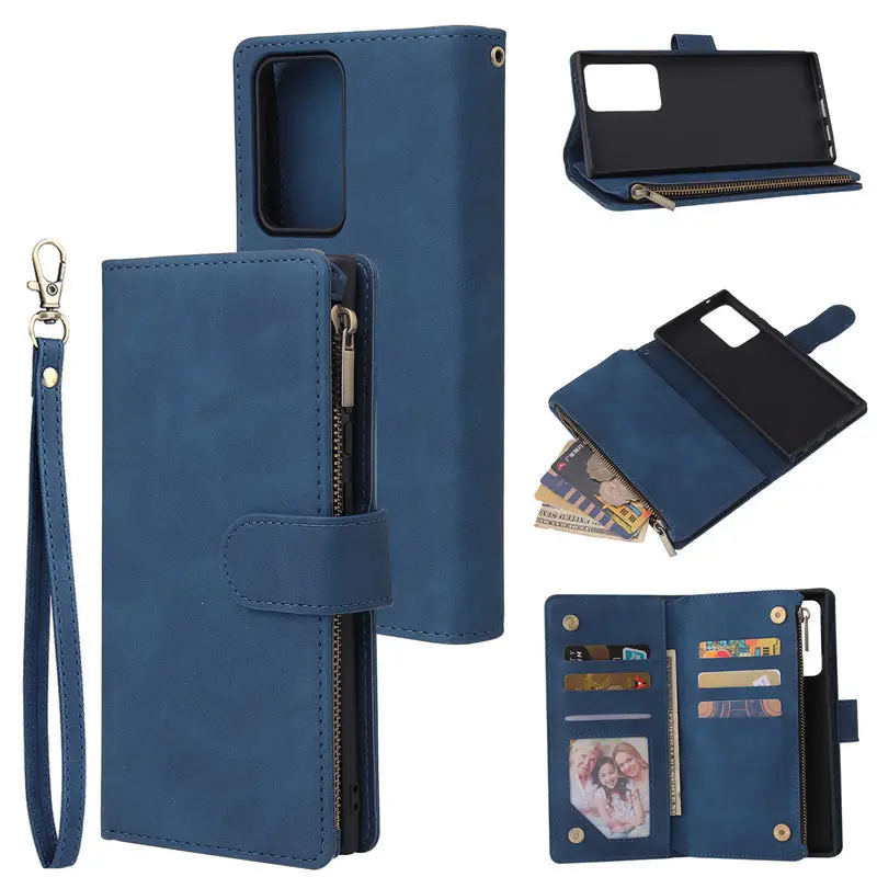 Note20 Ultra Zipper Multi-Card Leather Wallet Case - Image 5