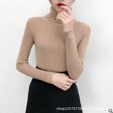 Women K-Style White Knit Pullover Sweater
