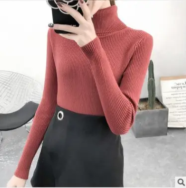 Women K-Style White Knit Pullover Sweater