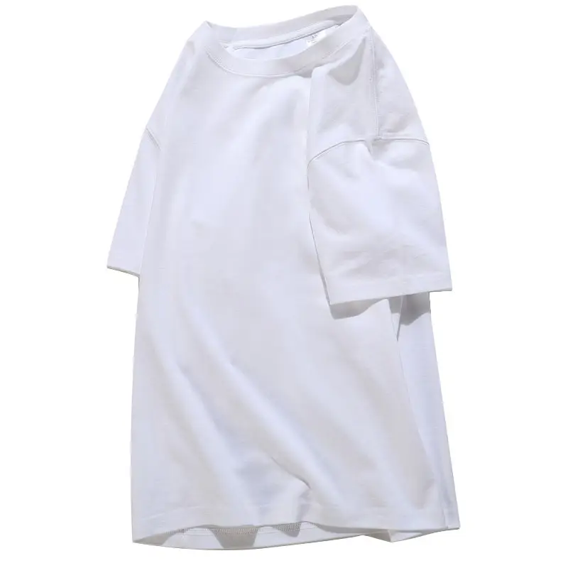 White Cotton Loose T-Shirt Plus Size Women's Joker Color