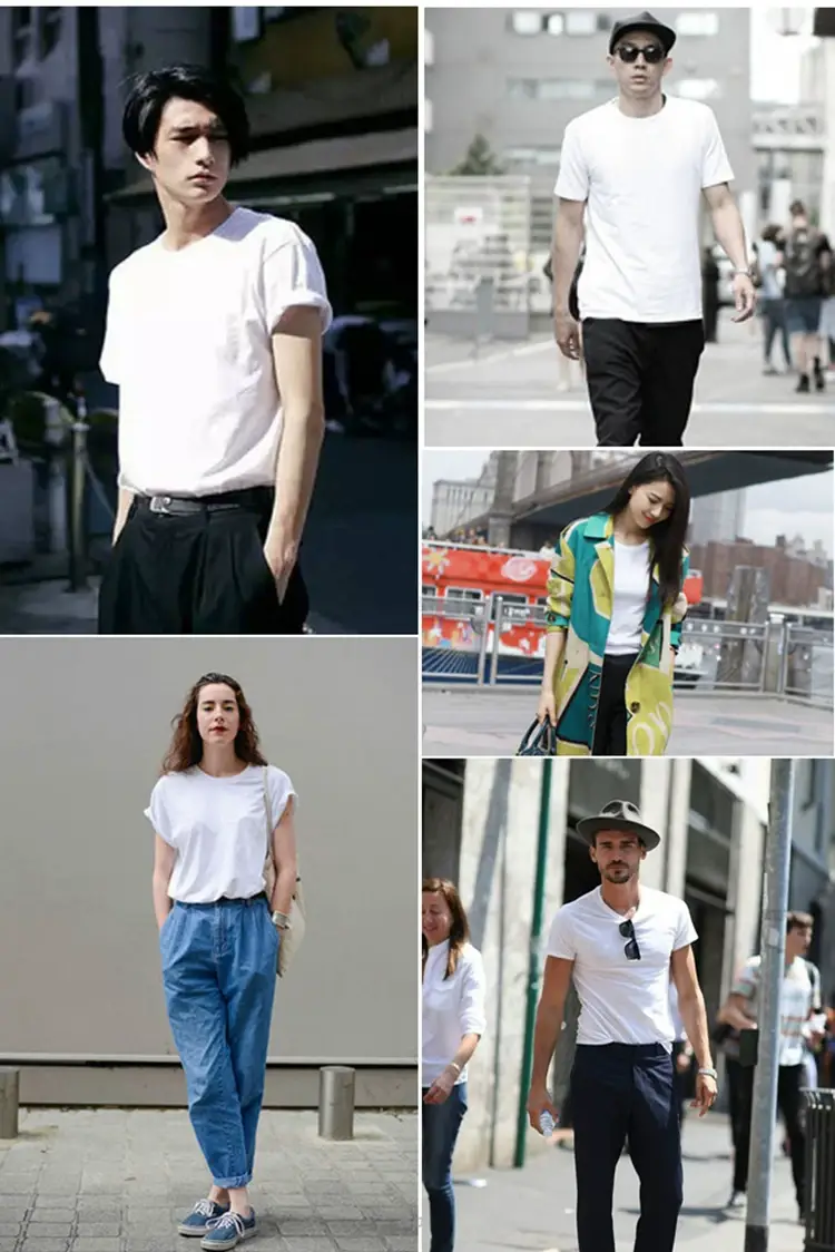 White Cotton Loose T-Shirt Plus Size Women's Joker Color — feature 9